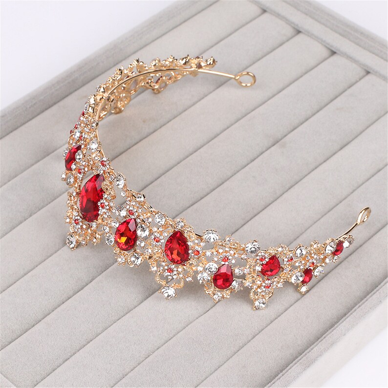 Vintage Ruby Tiarawedding Tiarabridal Tiaravintage Green Etsy