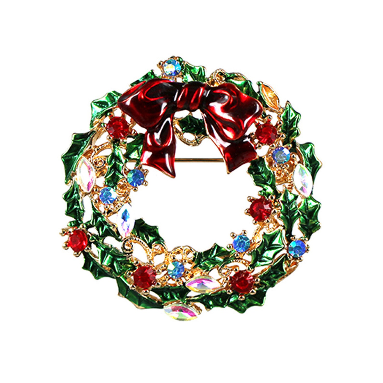 Christmas Wreath Broochchristmas Jewelrychristmas Etsy