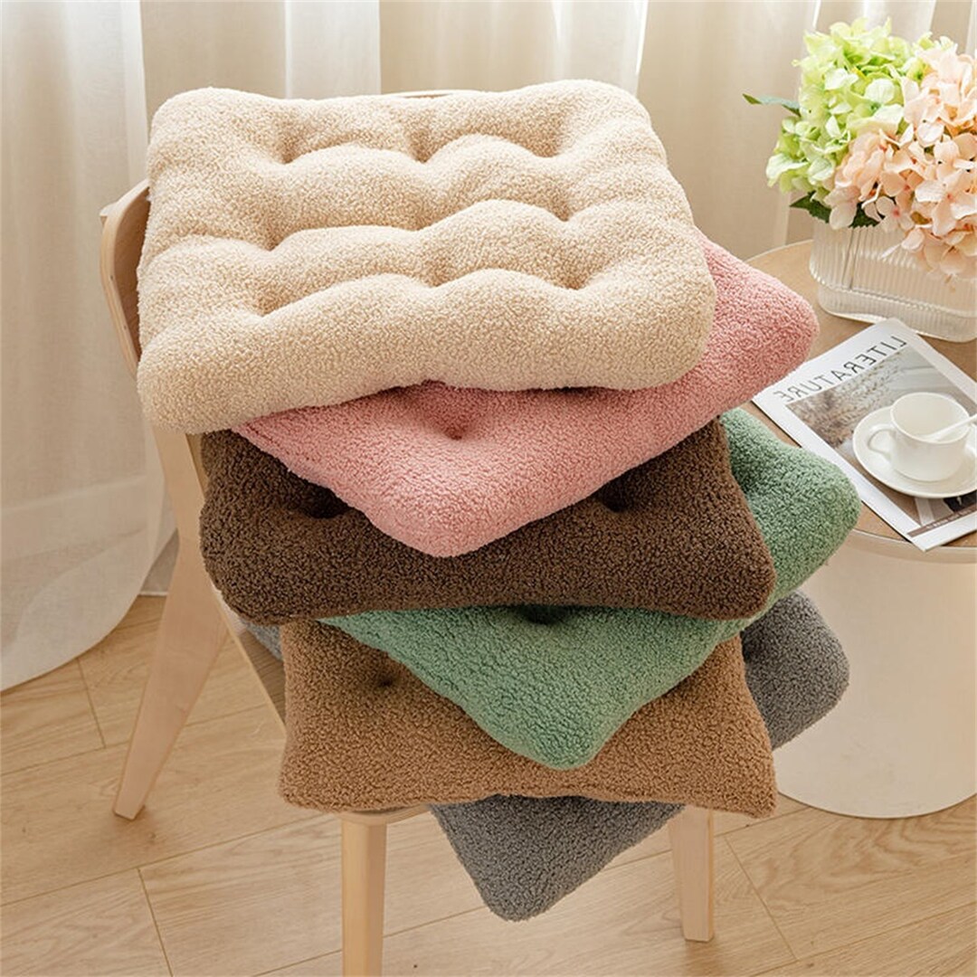 Velvet Chair Cushion Thick Chair Cover in Winter Dining Room Chair Pads