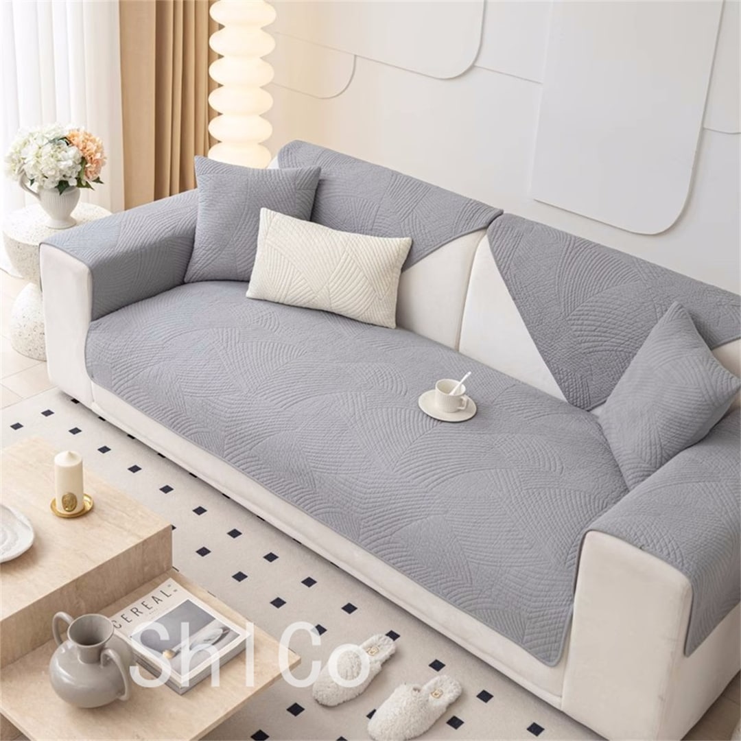 Sectional Sofa Cover Soft Sofa Slipcover Cotton Sofa Protector Etsy