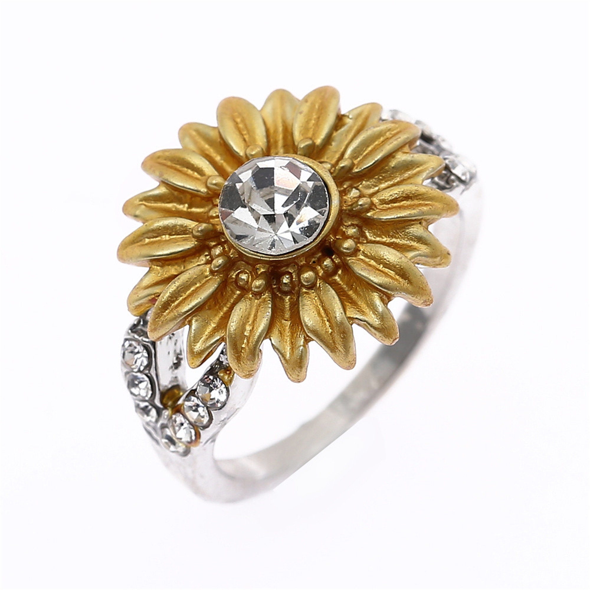 Sunflower Ring engagement Ringproposal Ringwedding Etsy