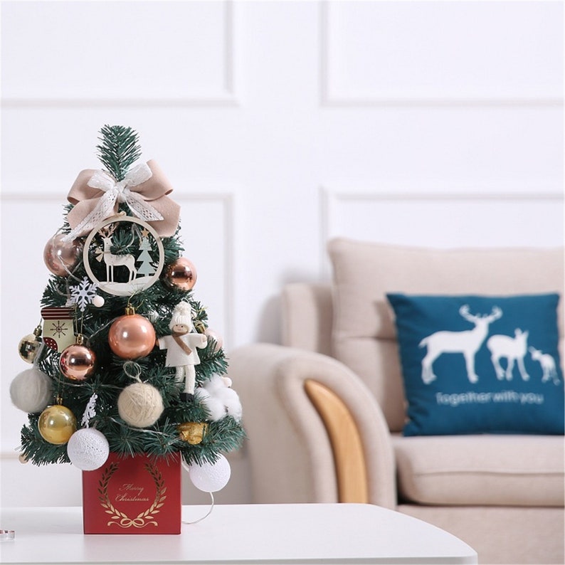 DIY Christmas Tree,Xmas Gift 18 Length Tabletop Christmas Tree Mini Christmas Tree,Desktop Christmas Tree Decoration,Led Christmas Tree