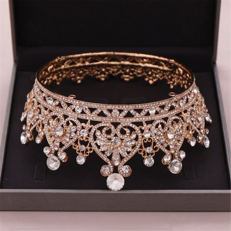 Gold Full TiaraWedding TiaraBaroque Bridal TiaraWedding Etsy