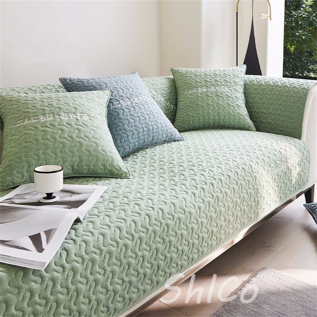 2023 Green Sofa Cover Custom Size Couch Cover Sectional Sofa Protector