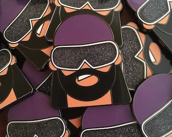 Classic WWE Wrestling Superstar Glitter hard black enamel pin, wrestling gift, wrestling art, wrestling birthday