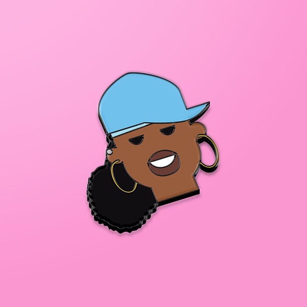 Missy Elliot épingle noire en émail dur, cadeau hip hop
