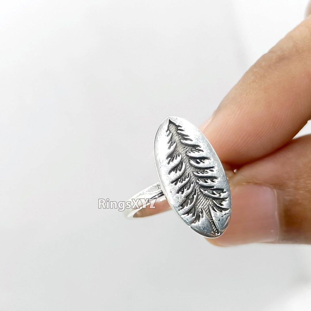 Christmas Tress Ring Etched Pine Tree Evergreen Tree Ring - Etsy