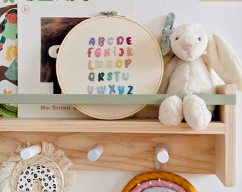 Handmade Alphabet Embroidery Hoop, Nursery Wall Art, Baby Shower Gift