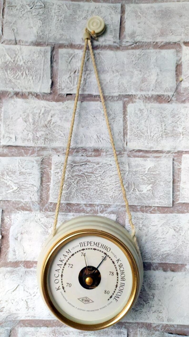 Wall mounted vintage analog barometer. Weather forecast Etsy