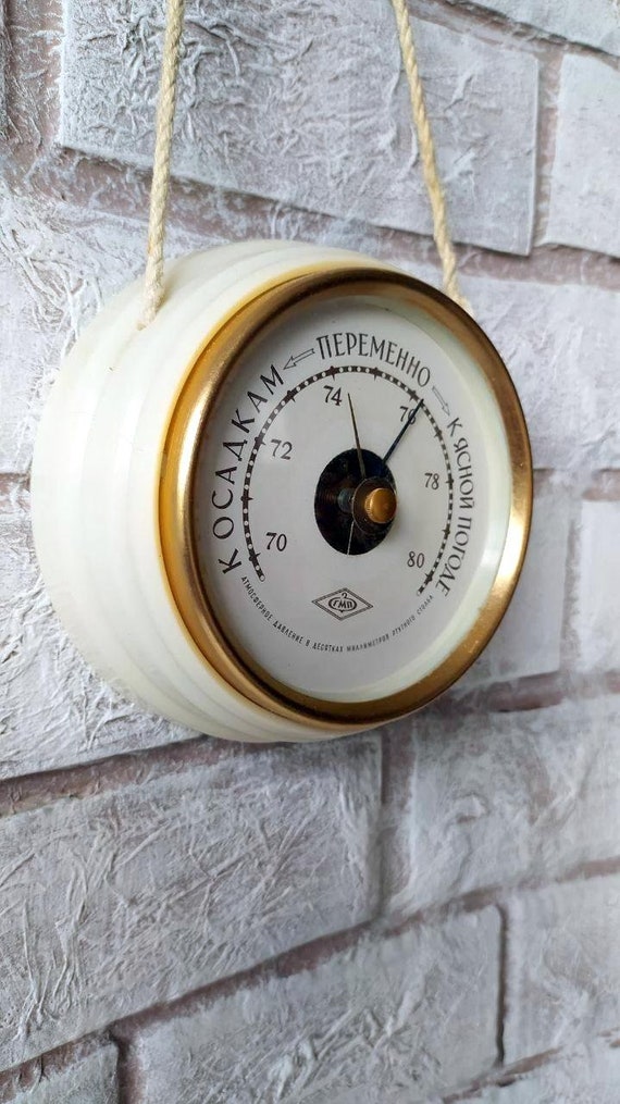 Wall mounted vintage analog barometer. Weather forecast Etsy