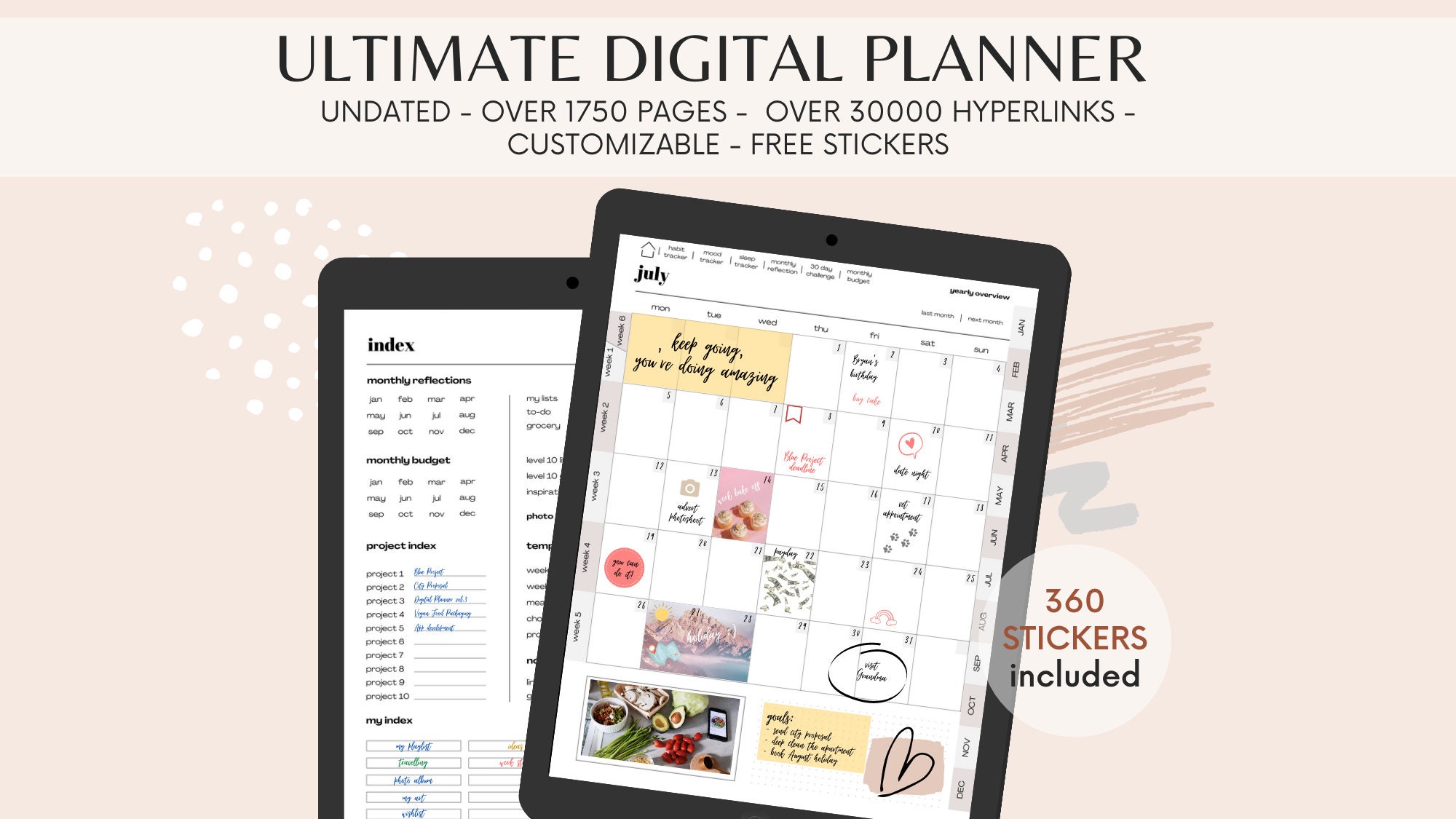 Ultimate iPad Planner Minimalist Digital Planner Undated Etsy
