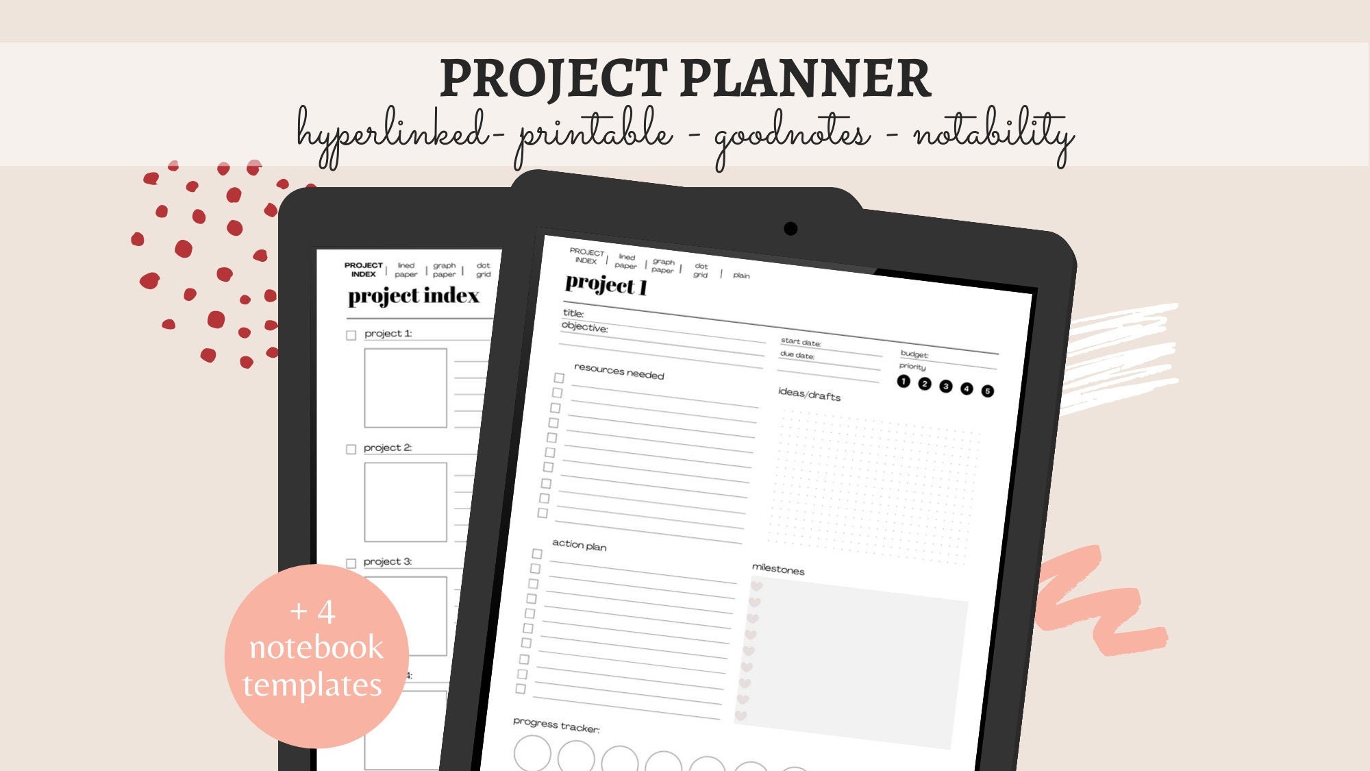Project Planner iPad Android Planner iPad Template Project Etsy