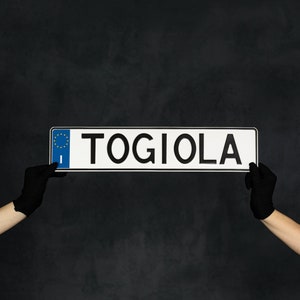 Custom Embossed Euro License Plate Name White Sign Copy Italy Personalize Delete Aluminum Car Cling Embossed EU European