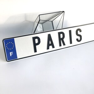 Custom European Embossed License Plate Name White Sign Copy Personalized Delete Interior Gift Aluminum Car Cling. Father's Day gift