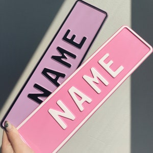 Lavander Pink Front License Plate Delete Custom Personalized Name plaque sign phish funny Home Wall hangings gift