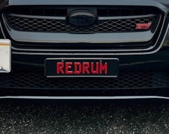 Placa de identificação preta personalizada. Placas de parede. Placa de carro apagada. Decoração de interior de carro Audi, presente de dia dos pais para filha.