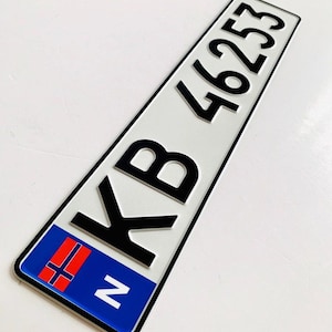 Custom European License Plate Name White German Reflective Copy Personalized Delete Interior Custom Gift Aluminum Sign Cling