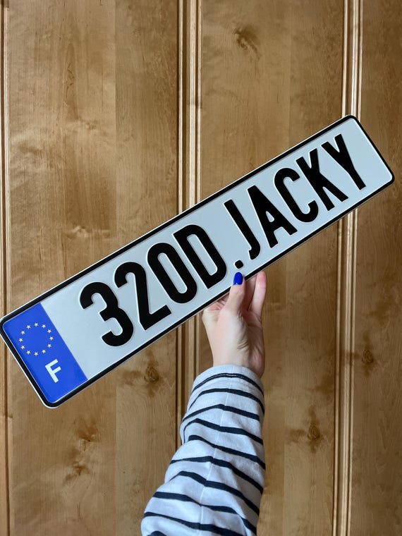 Custom European License Plate Name White German Reflective Copy