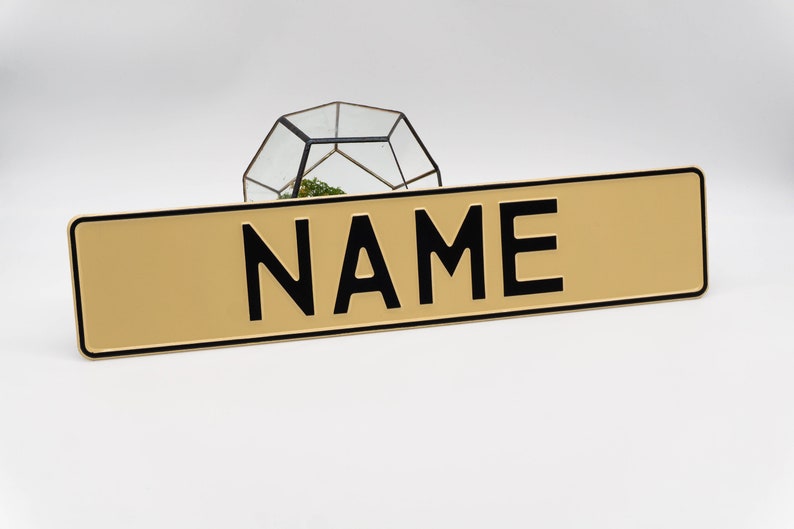 Download Beige Mockup License Name Plate Home Decor Metal Art | Etsy