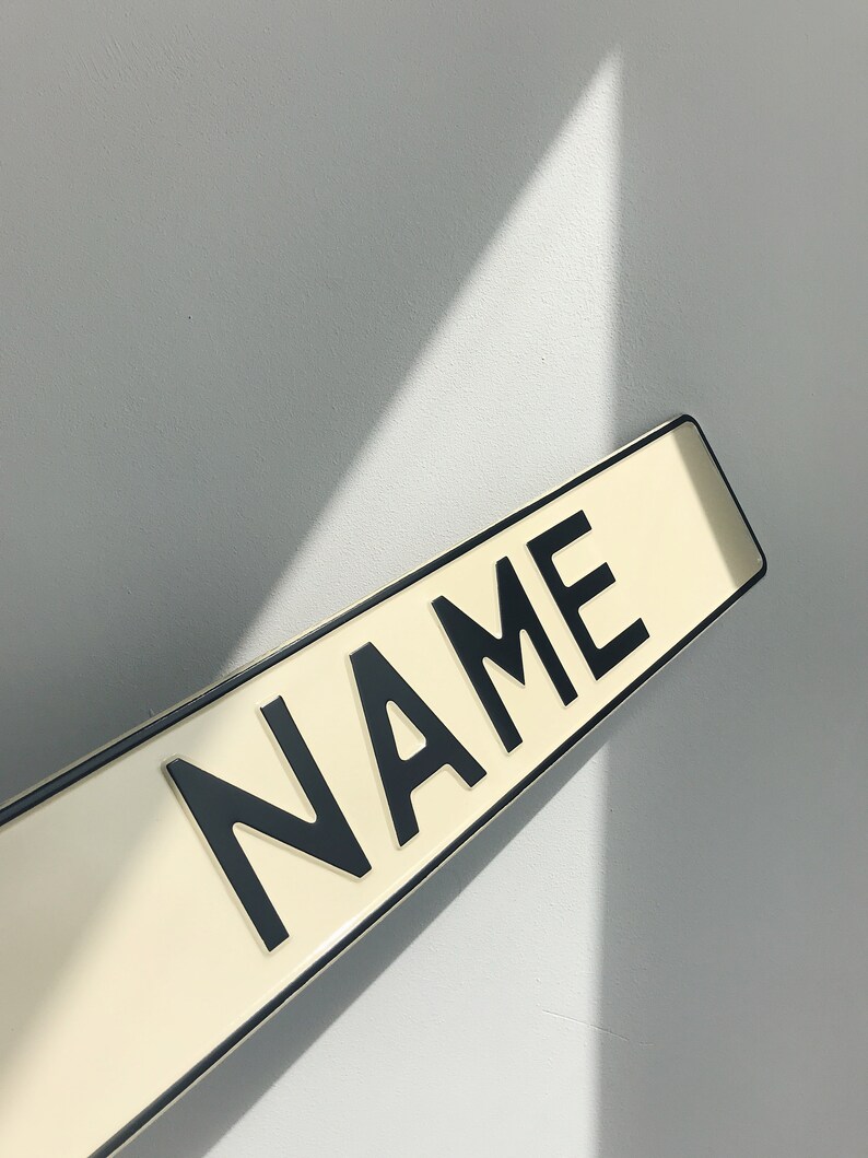 Beige Mockup License Name Plate Home Decor Metal Art | Etsy