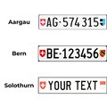 Custom Switzerland Embossed License Plate Name White Sign Copy United Kingdom Personalize Delete Aluminum European Car Cling Euro EU product logo
