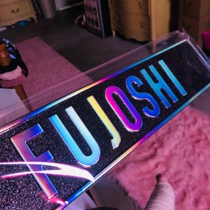 Placa de licença preta personalizada, decoração de casa assustadora, metal, presente de Halloween personalizado da filha
