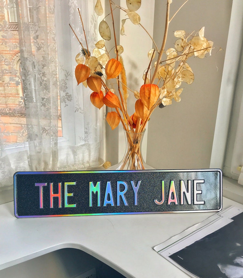 Custom EXHAUSTGANG Rainbow Black License Plate Mockup