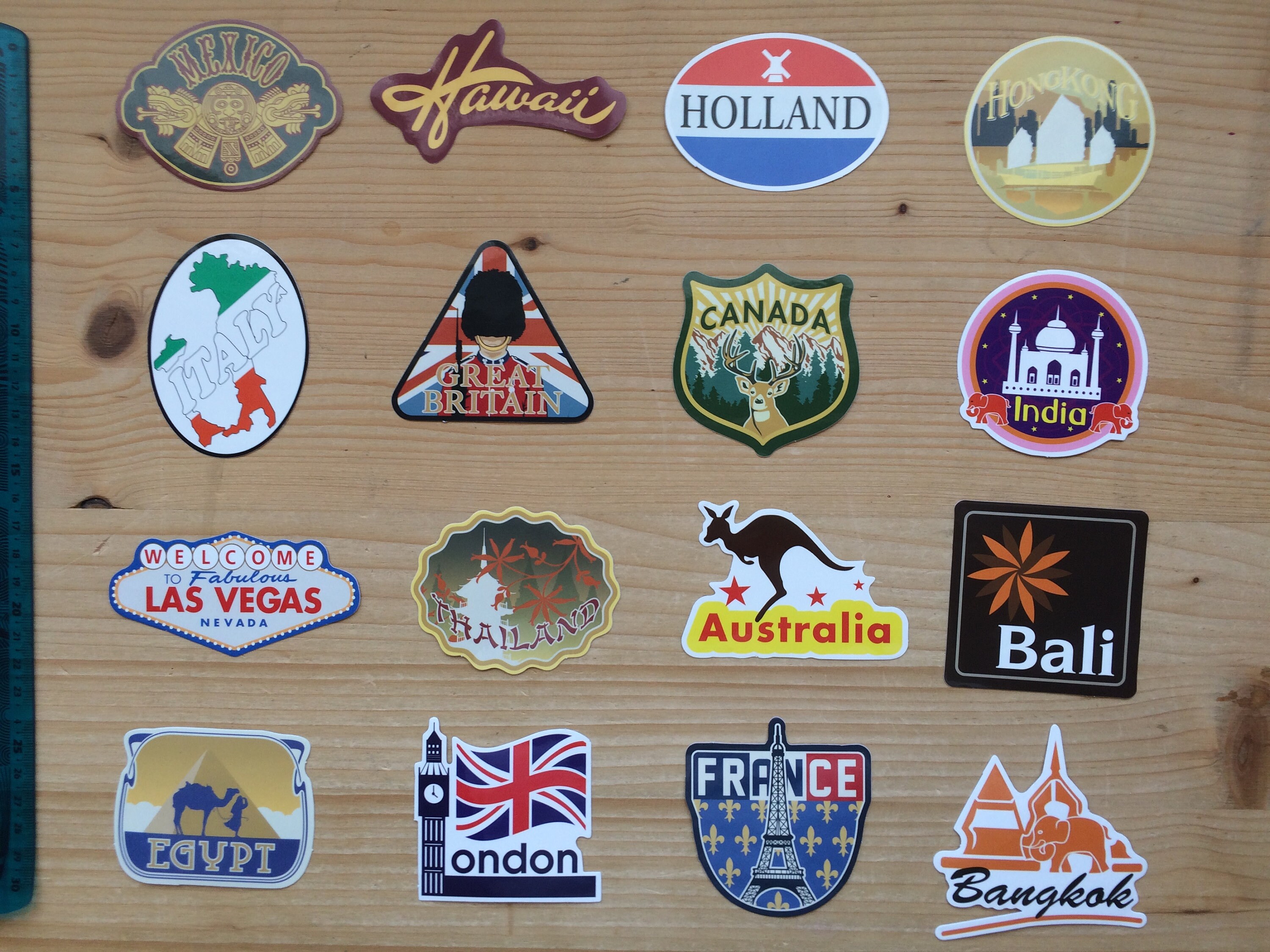 Lot of stickers world country travel memorabilia holidays Etsy
