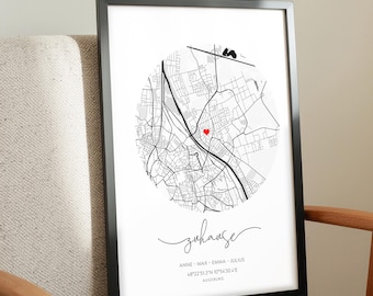 Housewarming Gift - Personalized Home Poster, Topping-Out Ceremony, Housewarming Gifts for Friends, Him, Her, Christmas, Birthday