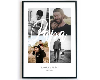 Personalized dad poster with your own photos - gift for Father's Day, birthday, Christmas. Father's Day gift, father picture with photo