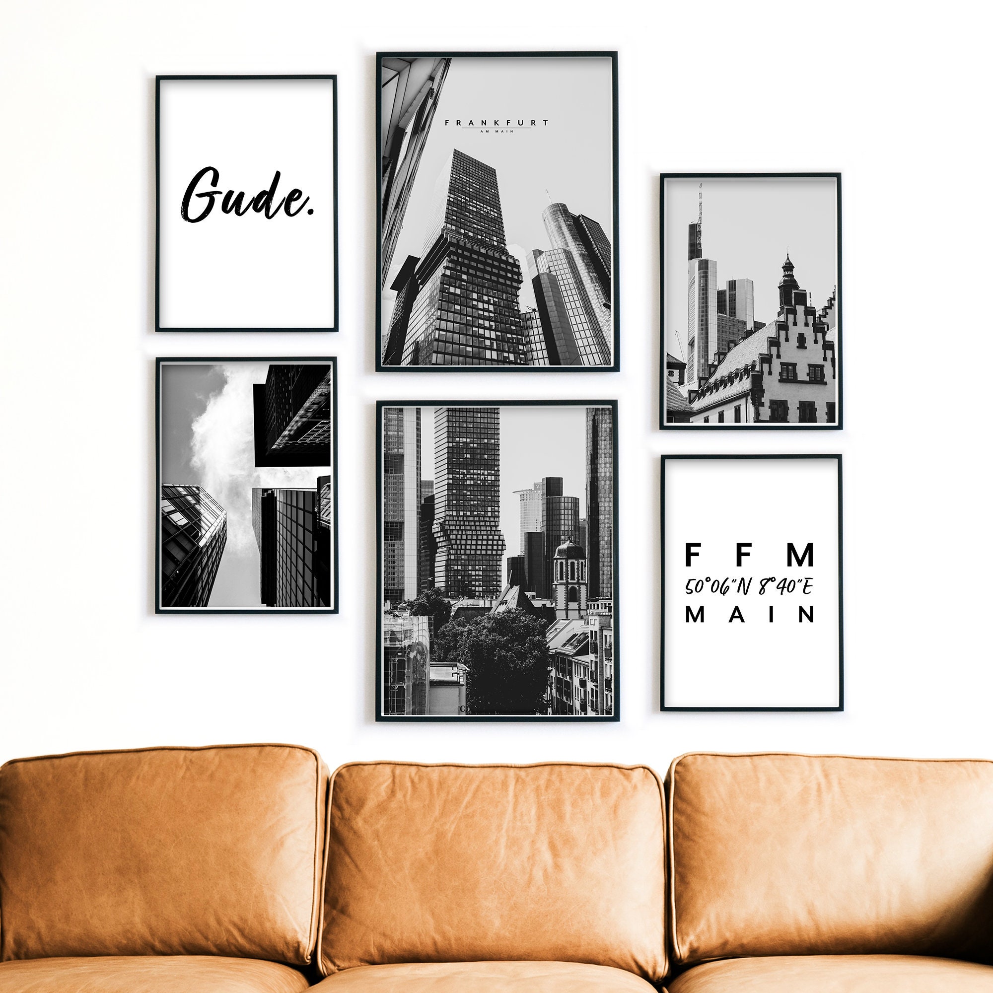 Frankfurt am Main Poster Set Bilder in Schwarz Weiß 6er Etsy