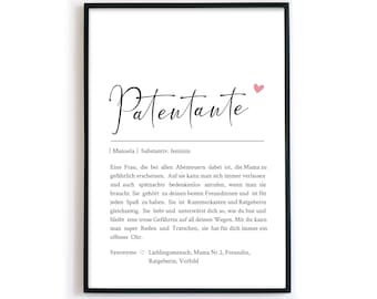 Godmother Definition Poster Personalized | Personal Gift for Birthday, Christmas | Favorite Aunt | Definition Image