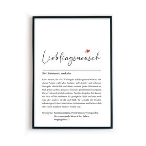 Favorite Person Definition Poster - personal gift for her him - gift idea mom, dad, best friend, siblings, grandma, grandpa