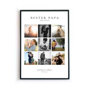 Papa Foto Collage - Bild mit Foto - Personalisiertes Geschenk zum Vatertag, Geburtstag, Weihnachten. Vatertagsgeschenk, Vater Poster