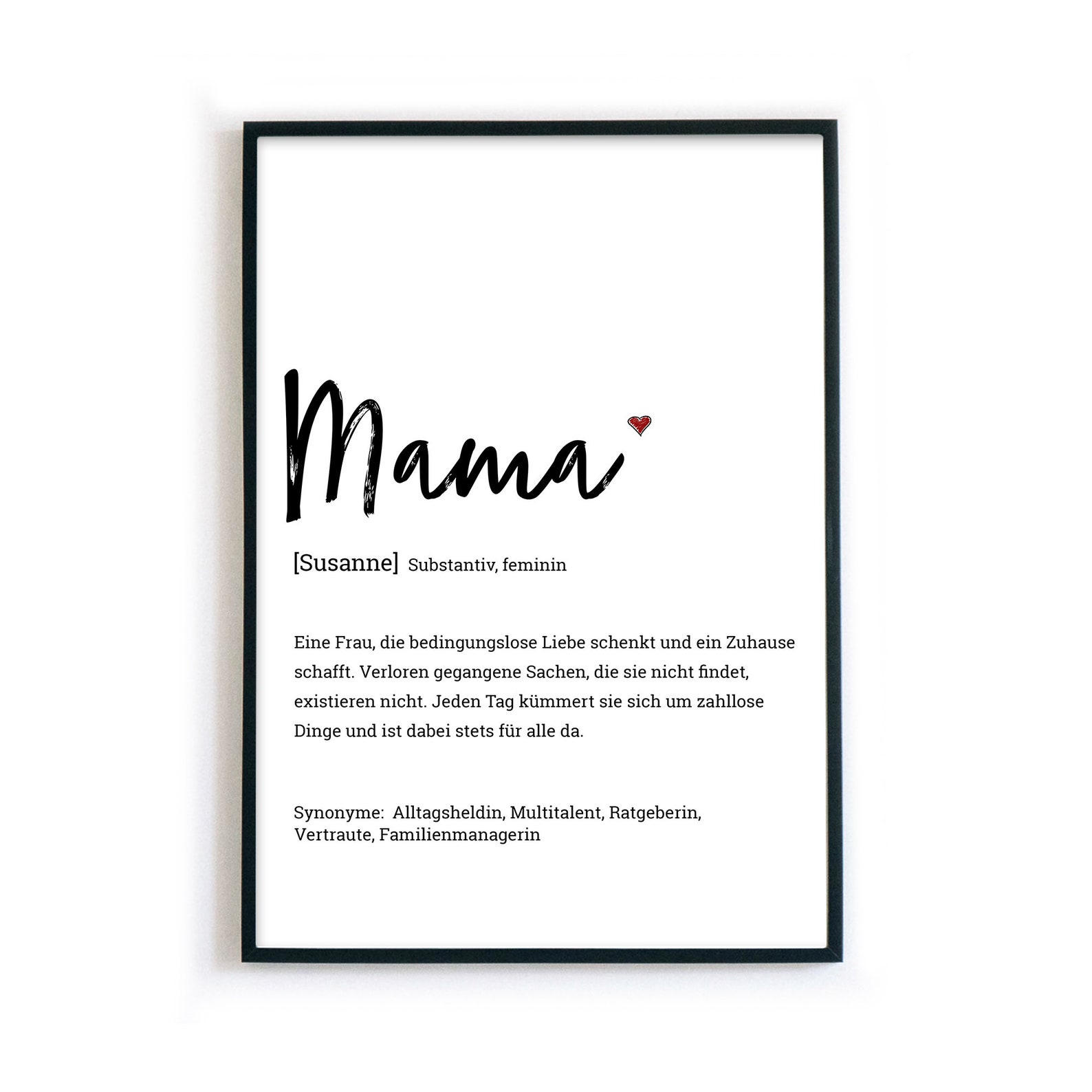 Mama Definition Bild Personalisiertes Poster als Geschenk | Etsy