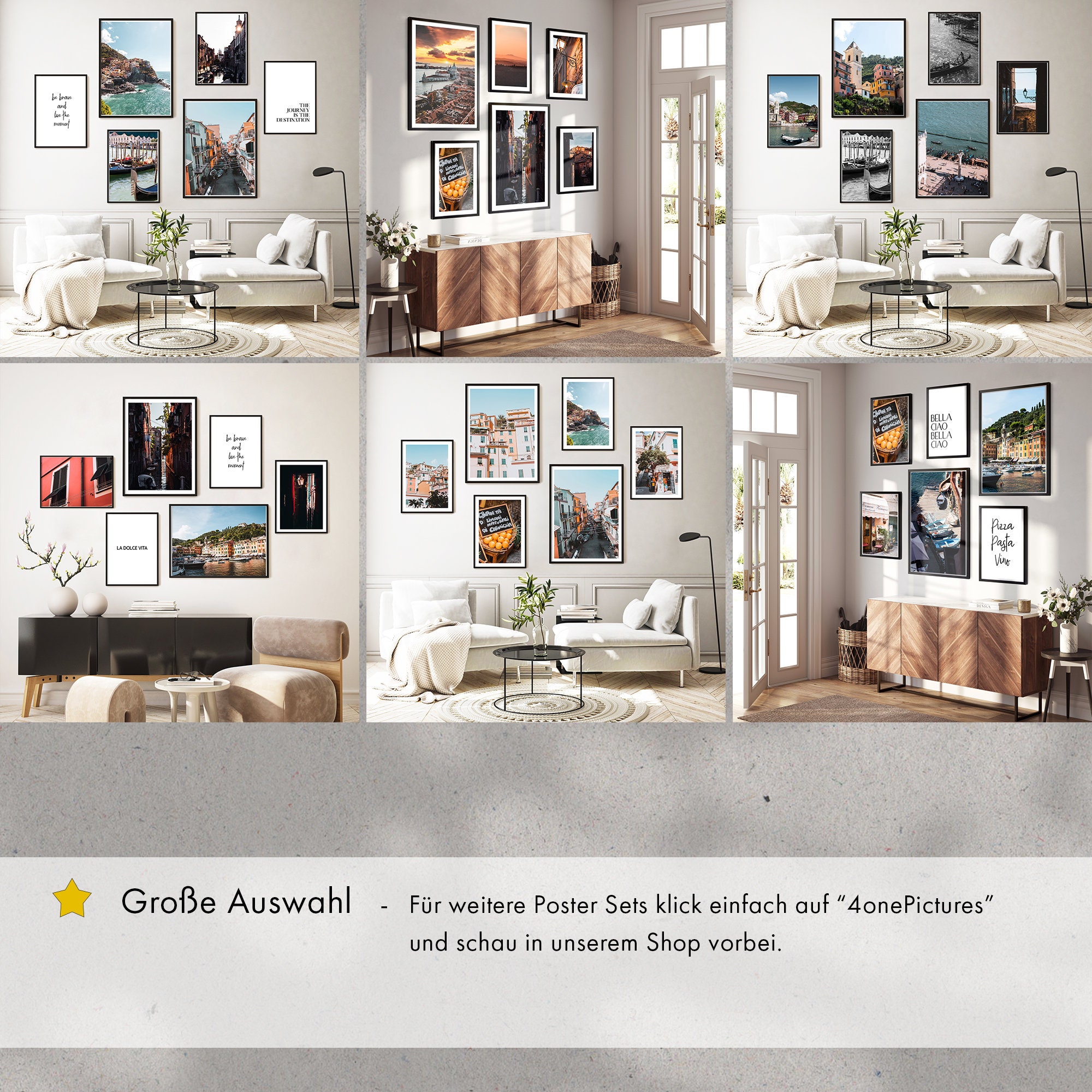 Poster Set Living Room 6 Matching Pictures in Beige/golden - Etsy Denmark