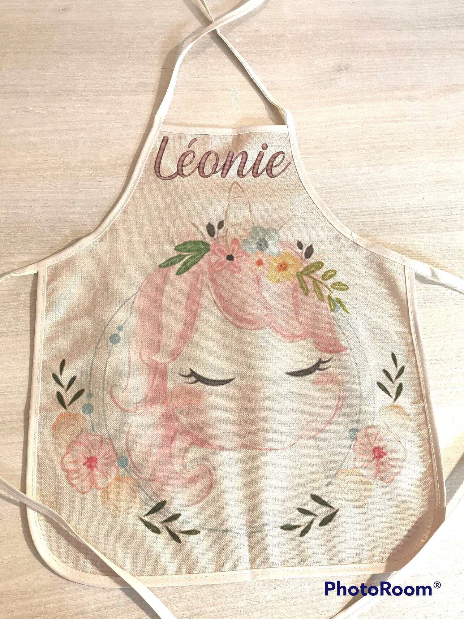Tablier Enfant Personnalisé, Motifs Animaux, Brodé avec Le Prénom