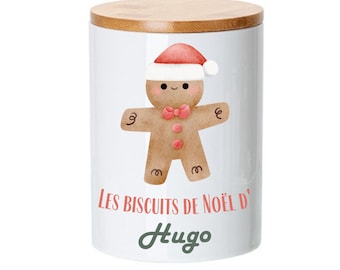 Cadeau de Noël, cadeau famille personnalisé, cadeau enfant Bocal à biscuit personnalisé, pot à biscuit, cookies, decoration de cuisine,