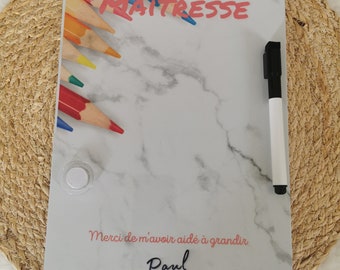 Cadeau maîtresse, mémo, planning, tableau, cadeau fin d'année, cadeau nounou, cadeau atsem