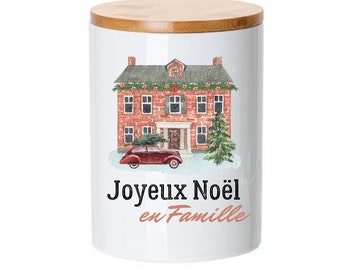 Cadeau de Noël, cadeau famille personnalisé, cadeau enfant Bocal à biscuit personnalisé, pot à biscuit, cookies, decoration de cuisine,