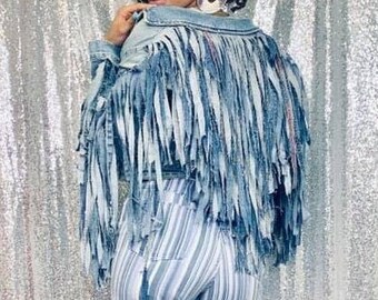 mens denim jacket with fringe
