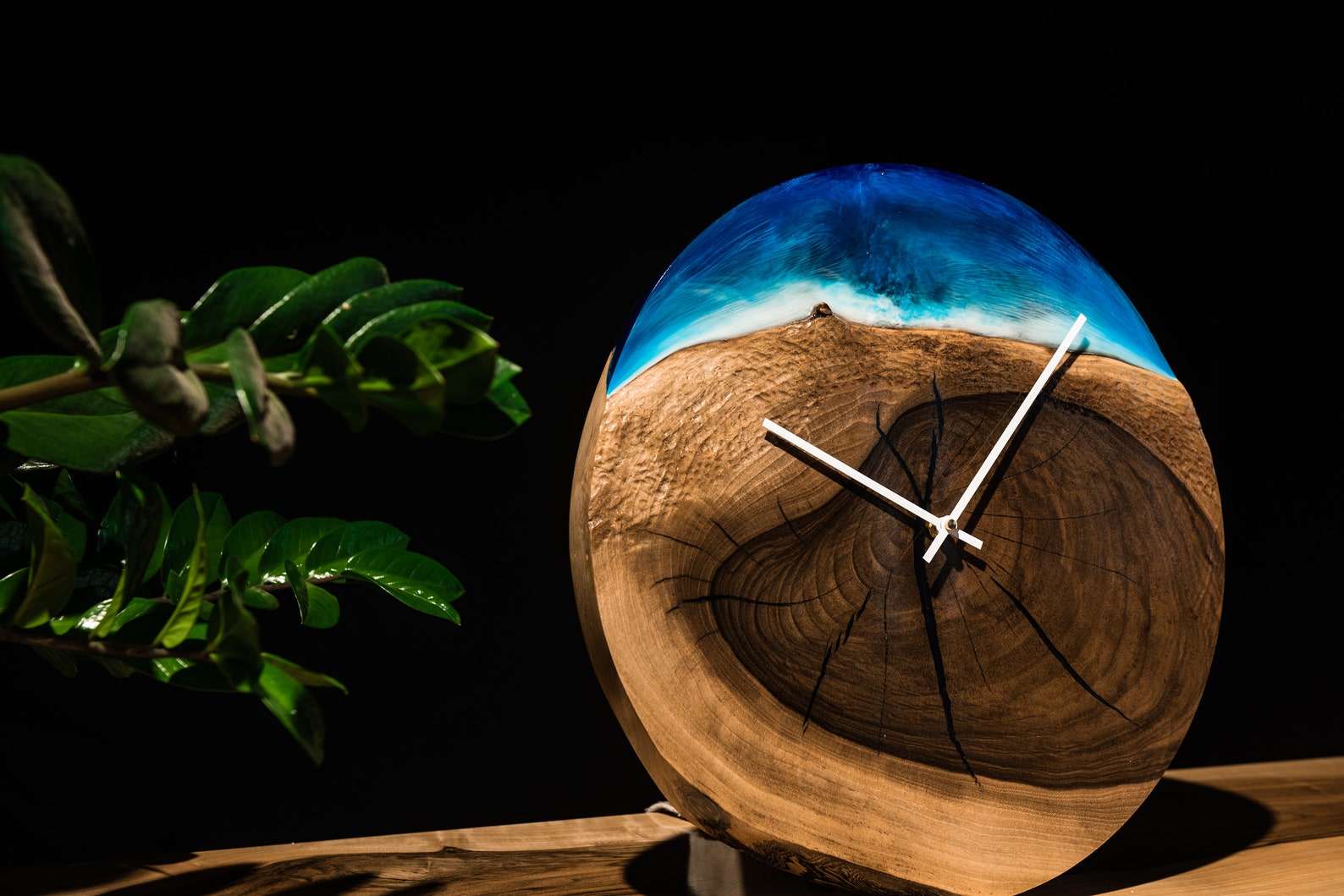Unique design wall clock with epoxy resin. Unusual wooden Etsy