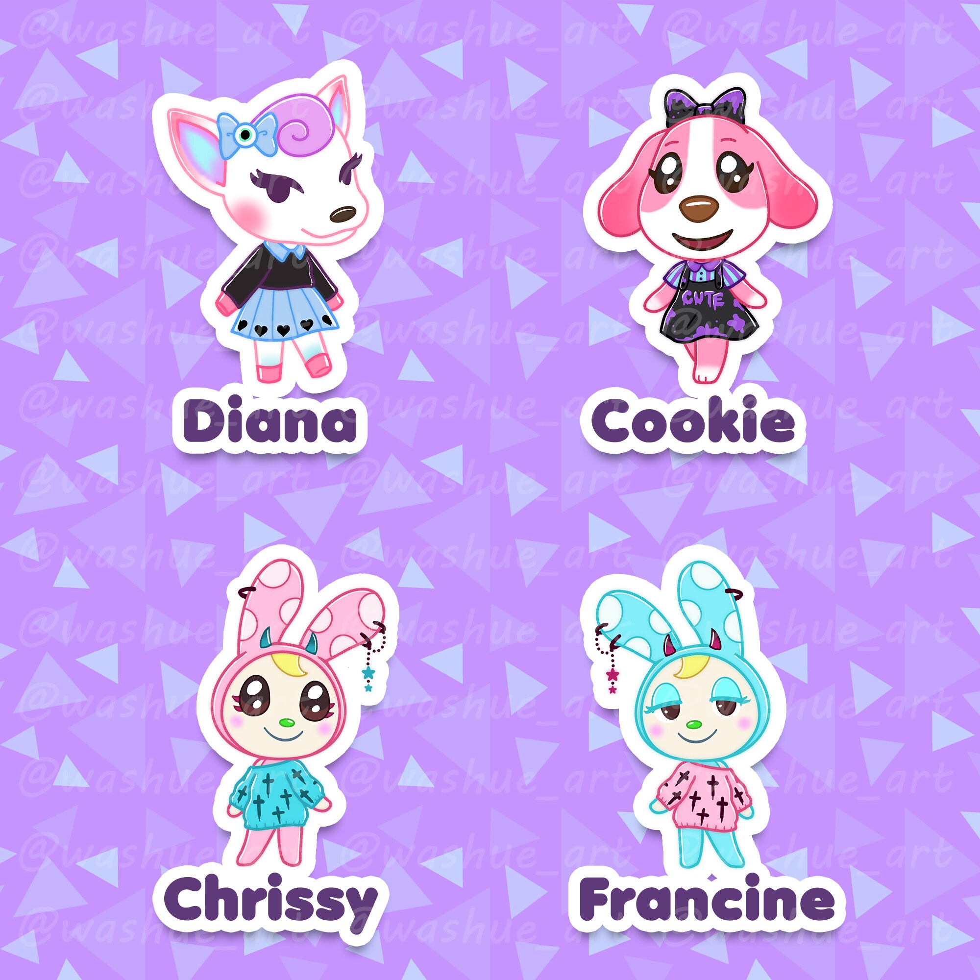 Pastel Goth Villager Vinyl Stickers Animal Crossing - Etsy