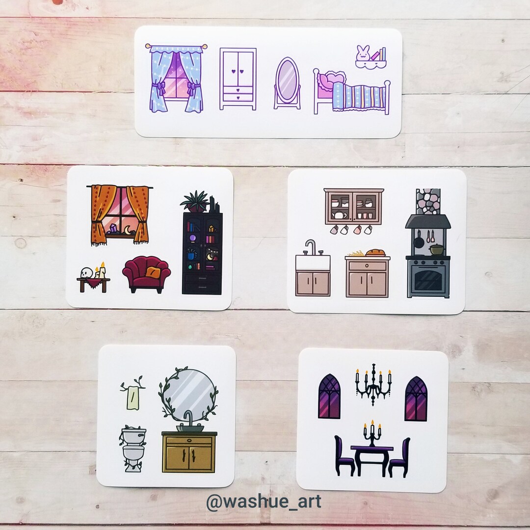Furniture Sets Matte Sticker Sheets - Etsy