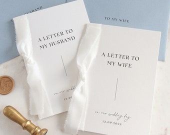 Biglietto personalizzato per mia moglie / Per mio marito / Biglietti per il giorno del matrimonio / Ricordo del matrimonio / Set di biglietti di nozze / Lettere d'amore con set di buste