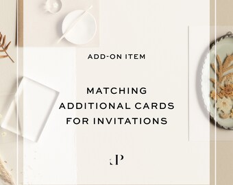 Add-on - Details / info cards | Additional cards for wedding invitations - matching design