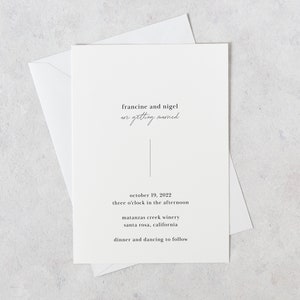 Modern wedding invitation, Stylish Minimal Wedding Announcement, Personalised wedding invite, Simple wedding invitation, Wedding postcard