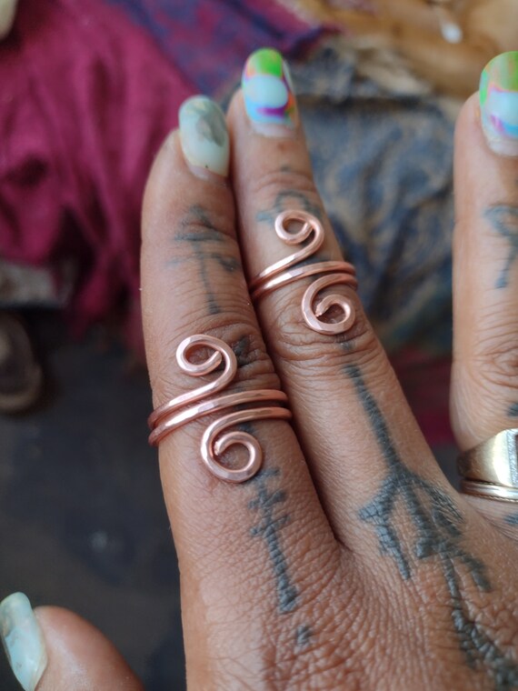 Hammered Pure Copper Rings *Stackable* Spiral Rings
