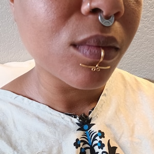 Mini Ma&#39;at Lip Cuff *NO PIERCING REQUIRED* Adjustable* Multiple Finishes Available