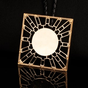 Hellraiser Bolo Tie · Cube pattern from the Lament Configuration · Brass